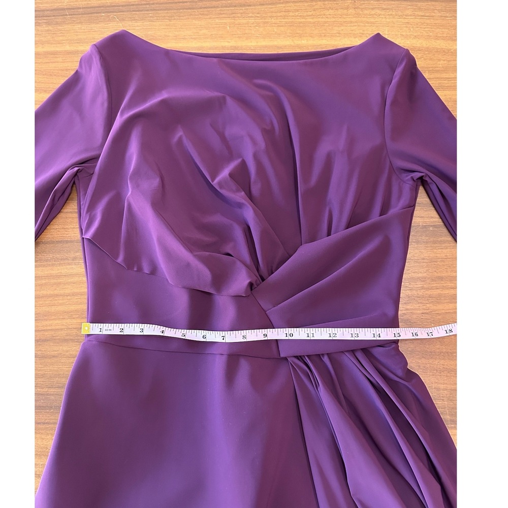 NWT Chiara Boni Cinthia Midi Dress  IT 48 US 12 Plum Purple Draped Cocktail - Picture 5 of 13